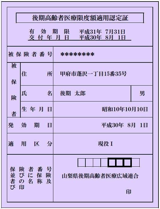 高額 医療 費 限度 額 適用 認定 証